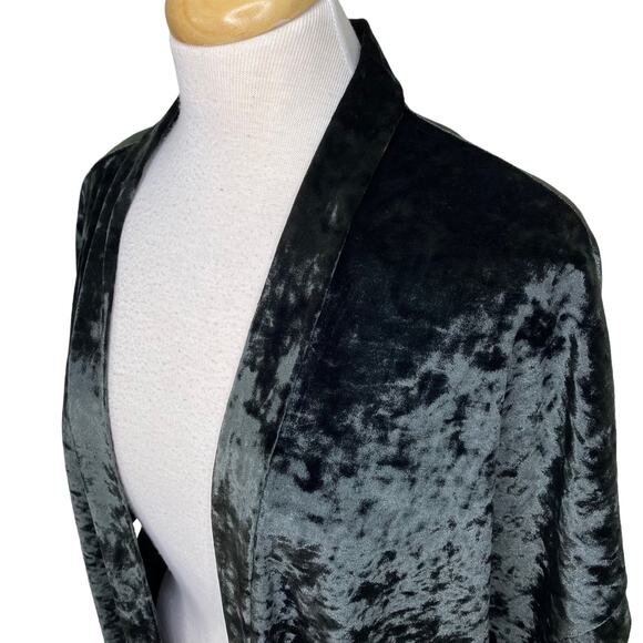 VICTORIA SECRET Green Crushed Velvet Kimono (XS/S)  & Velvet Lace Bodysuit (S) - Picture 5 of 10